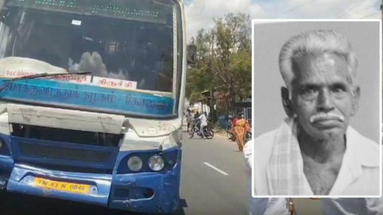 மோட்டார் சைக்கிள் மீது மோதிய பேருந்து…. முதியவர் பரிதாப பலி…. சோகத்தில் குடும்பத்தினர்….!!