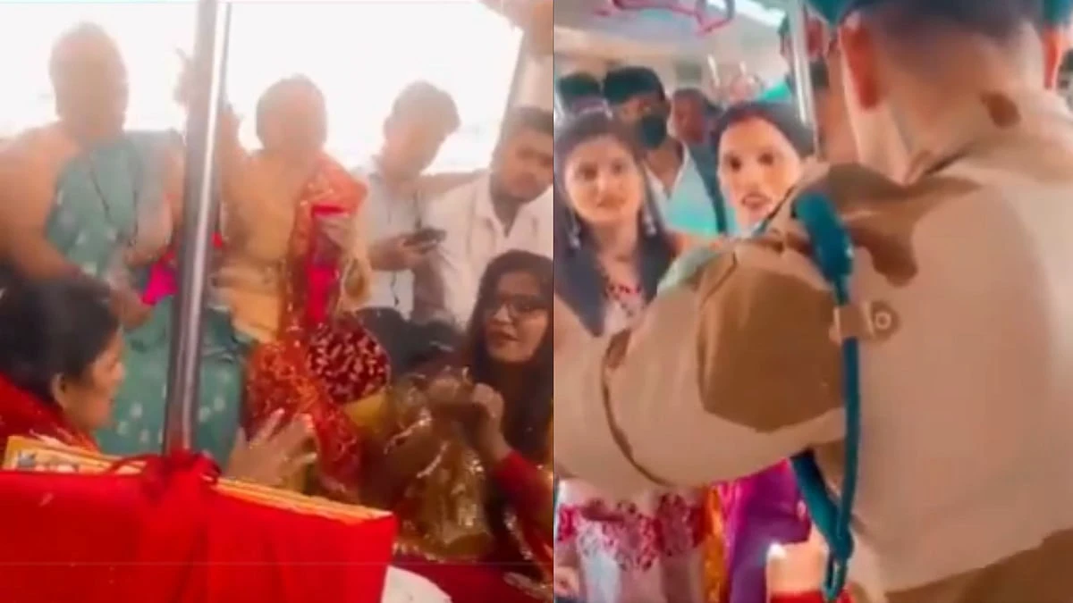 “மெட்ரோ ரயிலில் பஜனை பாடிய பெண்கள்”… அதுவும் இசை கருவிகளுடன் சத்தமாக… ஆக்சனில் இறங்கிய CISF அதிகாரி.. வைரலாகும் வீடியோ..!!